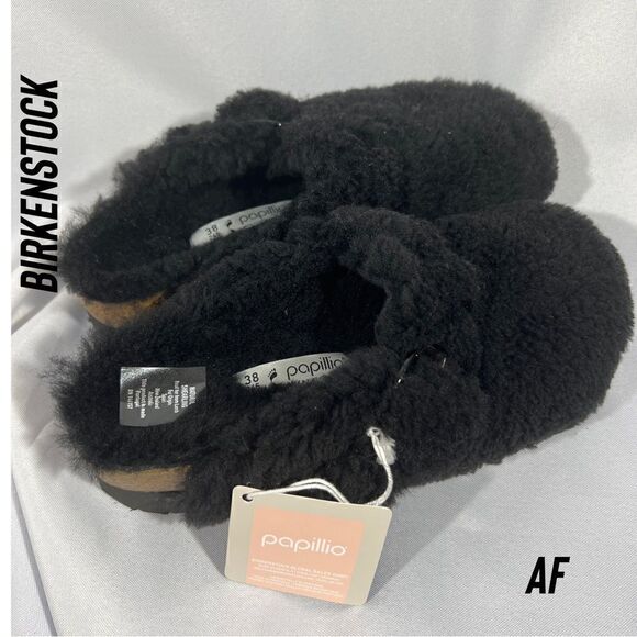 BIRKENSTOCK BOSTON SHEARLING IN TEDDY BLACK NWT - Picture 5 of 9